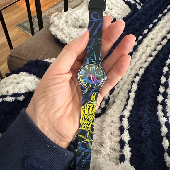 Swatch Black and Blue Artistic Smartwatch